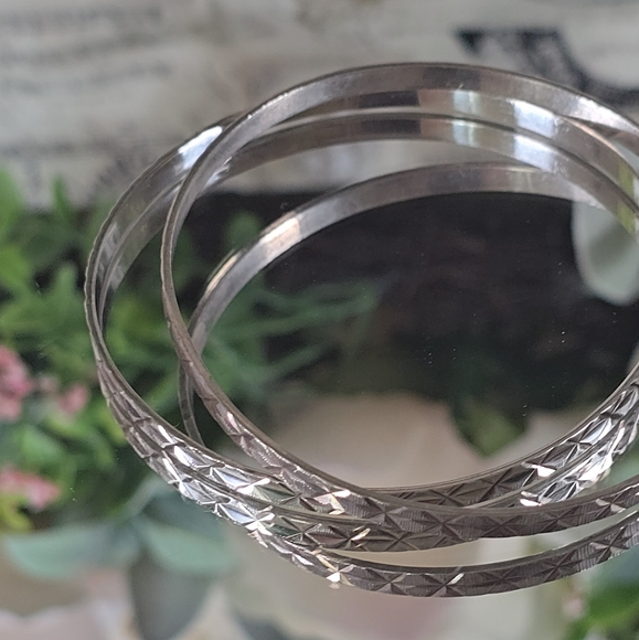 925 Sterling Silver set Bangles ( 2 ) - Picture 4 of 6